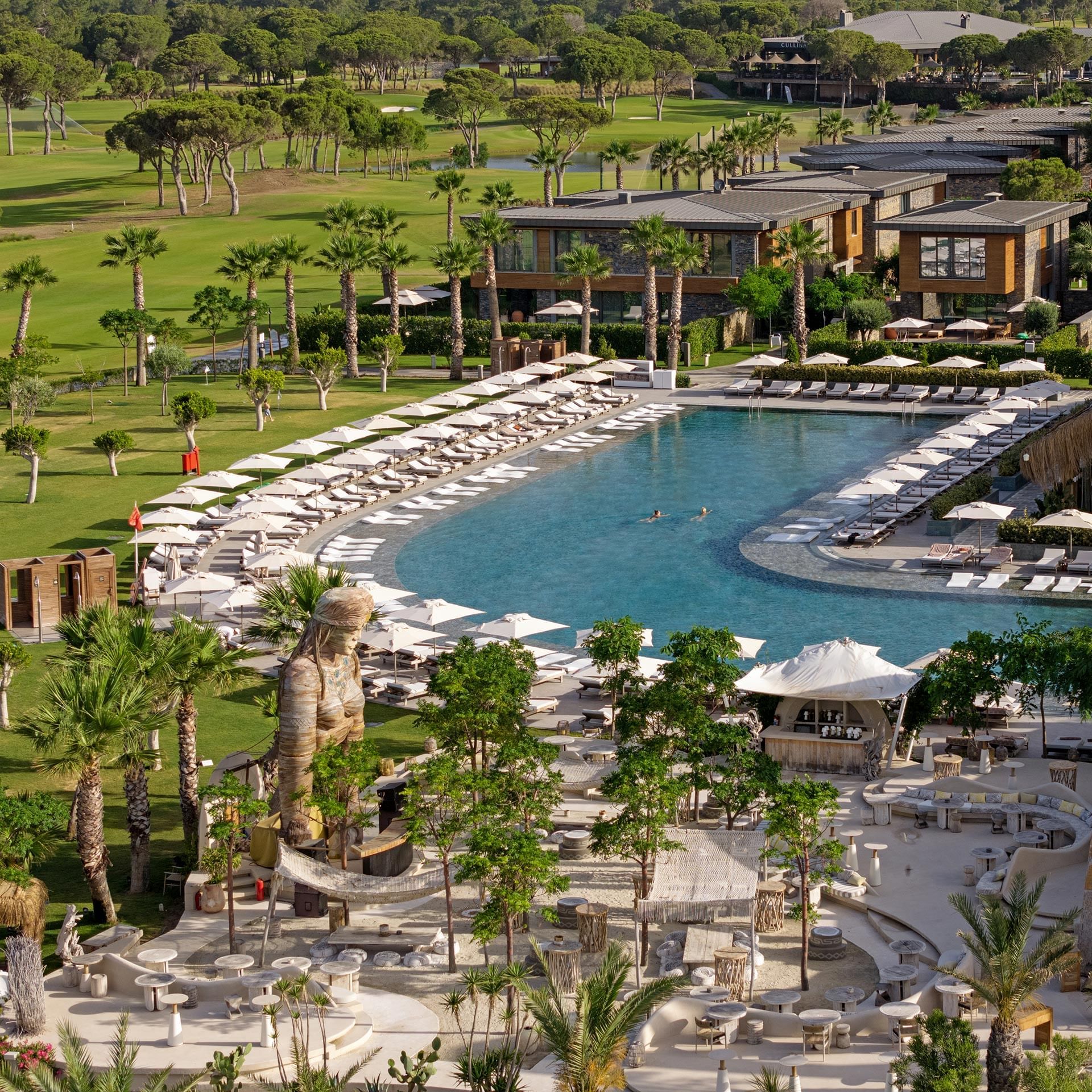 Luxury resort pool and landscaped grounds in Belek